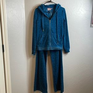 Vintage Y2K Juicy Couture velour track suit blue Rare